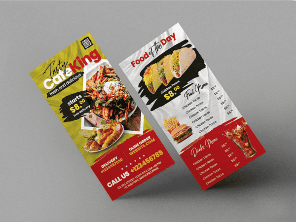 Menu design Food Promotional online post design - Premium